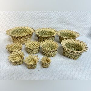 Nesting Tarahumara Indian
Sotol Single Weave Square
Baskets (10) Mexico